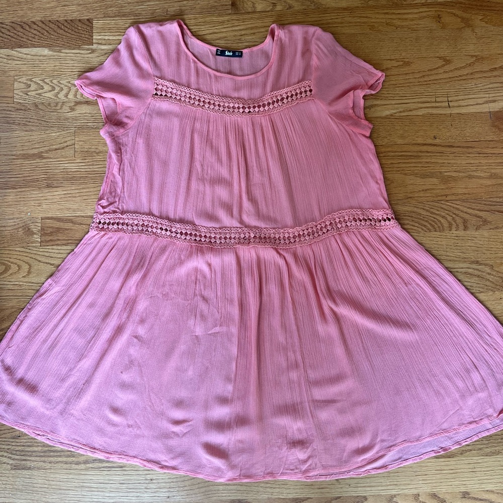 Shein pink eyelet dress, size medium